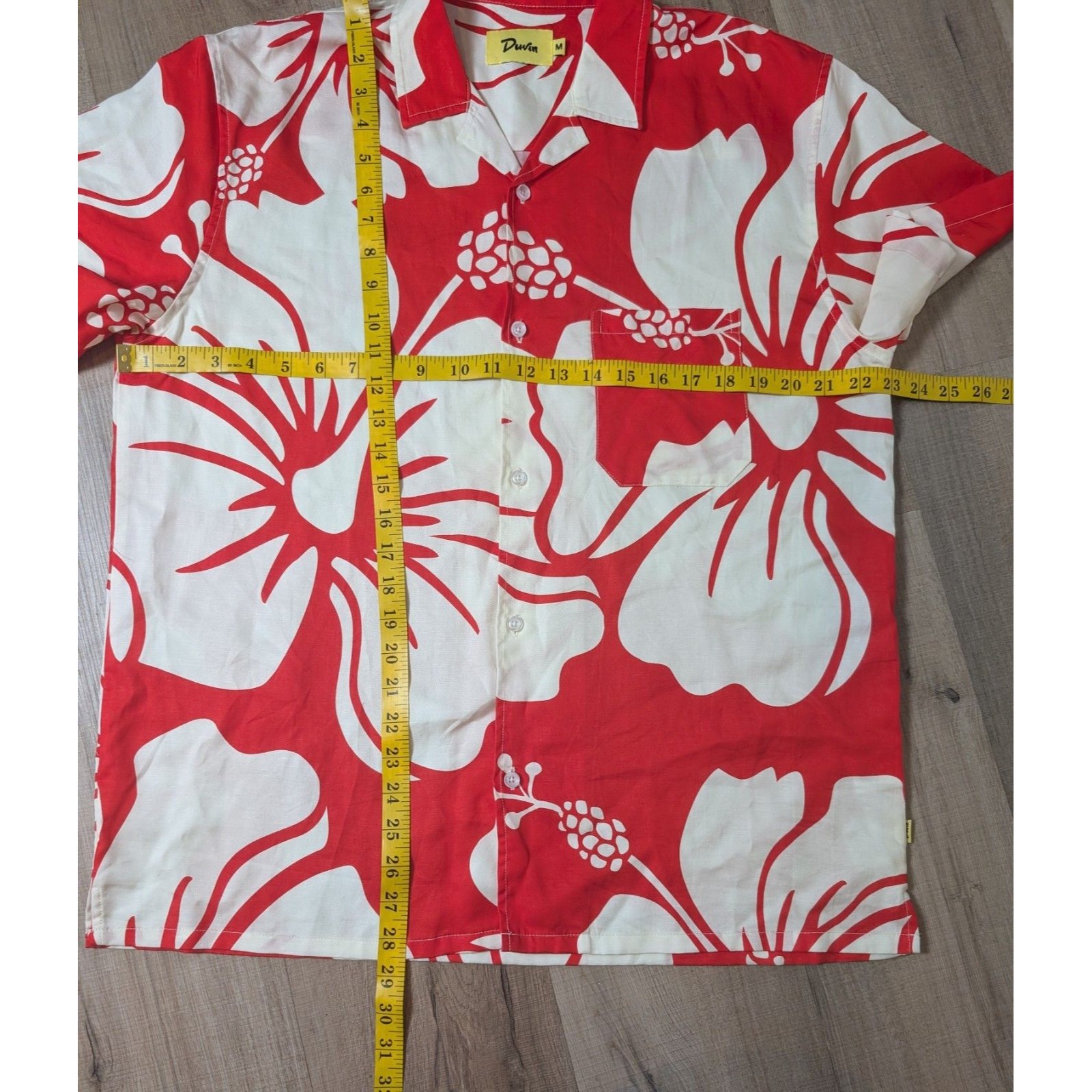 Nwot Duvin Design Co. Size M Hibiscus Camp Shirt Button-Up Tencel Linen Blend — image 8 of 8